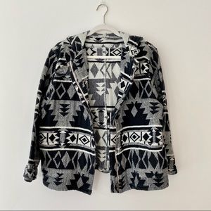 VINTAGE Black and White Geometric Pattern Jacket